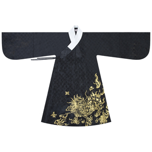 重回汉唐汉服女原创正品 谷雨明制八宝纹织金道袍男装中国风秋冬