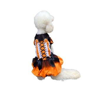 万圣节中大型犬南瓜裙金毛拉多阿拉衣服松狮巨贵裙子大狗蓬蓬裙子