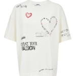 ONLY2026春季新款复古艺术感涂鸦印花罗纹领口宽松落肩短袖T恤女