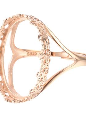 925纯银戒指空托女18k小众设计