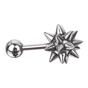 Shinma 流星锤朋克尖锥耳钉耳骨钉 土酷银色钛钢铆钉重金属穿刺