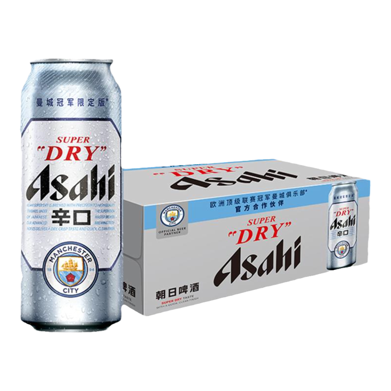 Asahi朝日啤酒超爽生啤酒500ml*4罐*6组/箱10.9度  整箱黄啤辛口