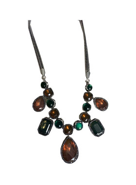 法式欧美宫廷复古轻奢高级感中古风宝石气质夸张短款项链毛衣链女