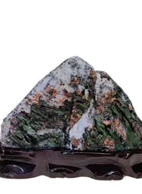 天然原石青海七彩石摆件奇石国画石草花石彩色石头装饰收藏礼品