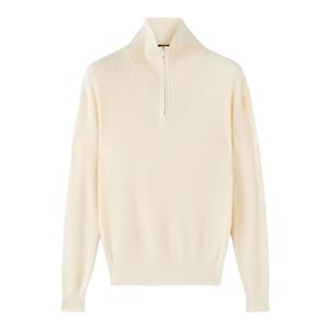 Loro Piana/诺悠翩雅男装羊绒和桑蚕丝白色针织高领毛衣