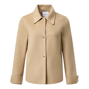 FINITY菲妮迪短外套2025年冬季新款翻领设计双面呢短款羊绒大衣女