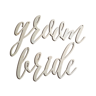 怡美居groom bride风靡欧美木质椅背装饰丝带婚礼拍照道具