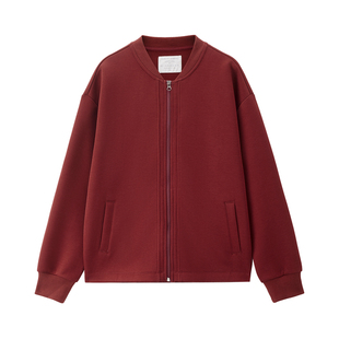 佐丹奴棒球服女春季新款空气层宽松棒球领休闲卫衣外套女13375184