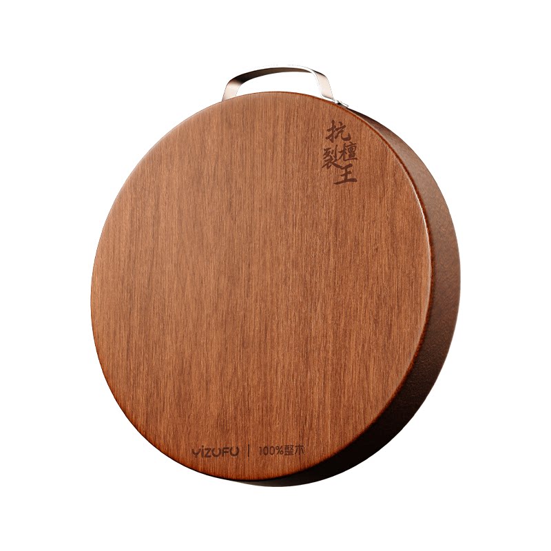 圆形菜墩乌檀木整木切菜板抗菌防霉家用食品级厨房专用实木砧板W