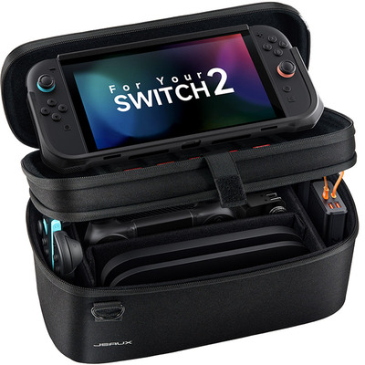 JSAUX几硕适用任天堂switch2收纳包 巨能装pro 保护套壳ns2大容量盒游戏机便携全套手柄配件