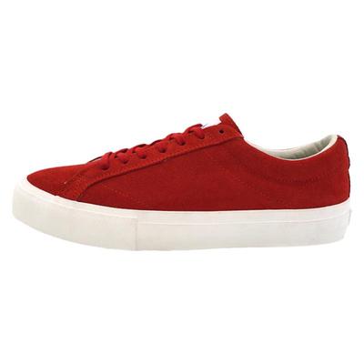 顽刻滑板鞋红色低帮耐磨翻毛皮