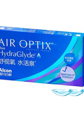 双重保湿持久水润爱尔康隐形眼镜水活泉月抛6片