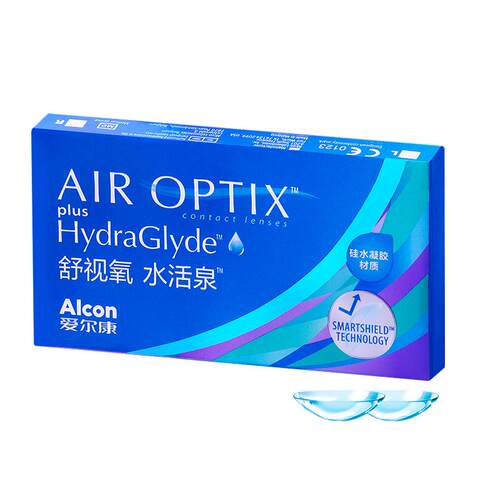 爱尔康视康水活泉6片硅水凝胶近视隐形眼镜月抛运动双重保湿水润