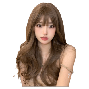 哼唧假发女长发韩式发型中长卷发Lolita网红全头套自然蓬松假发套