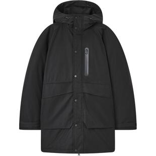 gxgjeans男装 黑色保暖加厚连帽中长款羽绒服外套男 25冬季热卖