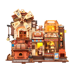 CuteBee面包工坊音乐盒手工diy小屋积木拼图木质拼装模型创意礼物