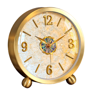 摆台式小座钟客厅轻奢高级感时钟表高端大气家用复古黄铜欧式创意