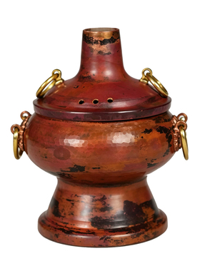 铜之魂纯铜香炉烟灰缸花瓶花器一人小火锅摆件紫铜手工艺品创意