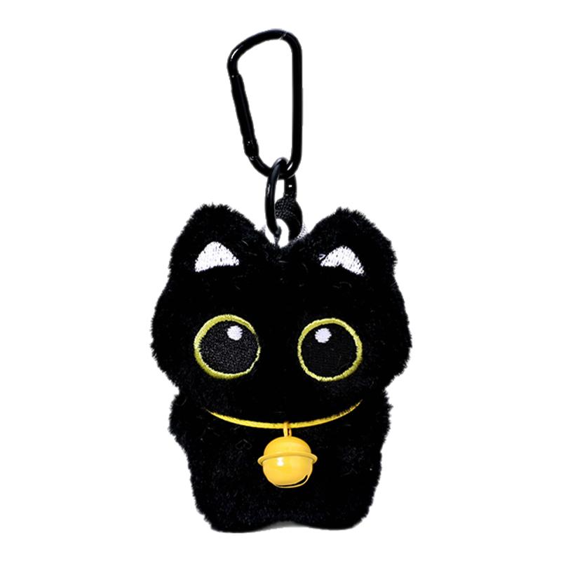 可爱小黑猫毛绒公仔包挂饰