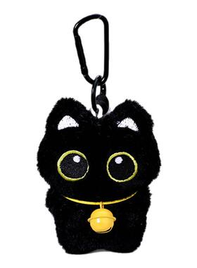 可爱小黑猫毛绒公仔包挂饰