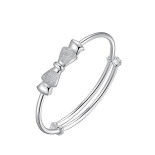 香港正生s999纯银铜钱宝宝手镯宝宝项链足银新生儿童满月生日礼物