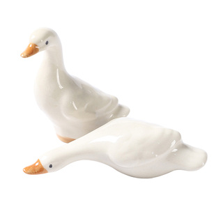 创意陶瓷仿真小鸭子摆件小白鸭玄关庭院盆栽流水鱼缸装饰水景造景