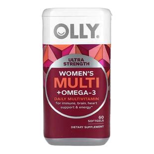 OLLY女性复合多维生素特添鱼油Omega3特强型每日营养素