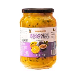 韩今韩国进口蜂蜜柚子茶柠檬百香果茶冲饮酱水果茶泡水喝1KG罐装