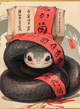 好运金鳞神明国风diy油彩画