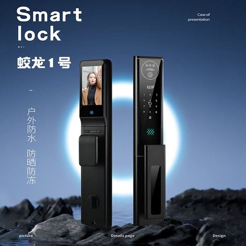 家用防水人脸识别智能门锁防盗门入户门通用型门锁户外防水指纹锁