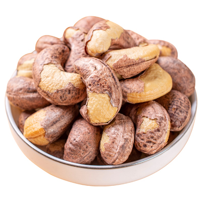 【罐装坚果年货干果】大颗粒带皮紫衣腰果原香熟即食香脆可口批发