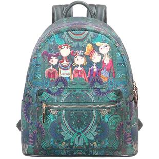 卡秀原创摩登印花双肩包春夏时尚韩版潮流休闲背包女士书包旅行包