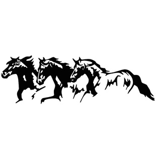 创意骏马汽车贴纸遮挡划痕马反光车贴防水个性车门拉花汽车改装贴