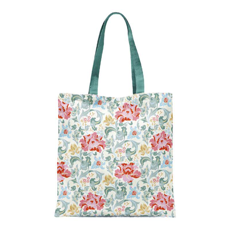 西安博物馆国色牡丹文创帆布包学生手提袋子女士通勤单肩包帆布袋