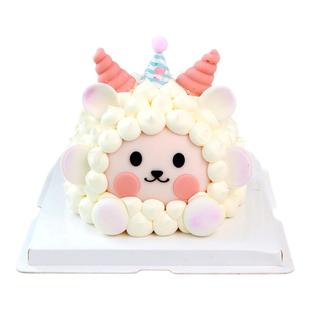 网红咚咚羊巧克力蛋糕装饰摆件立体卡通白羊座翻糖成品生日配件