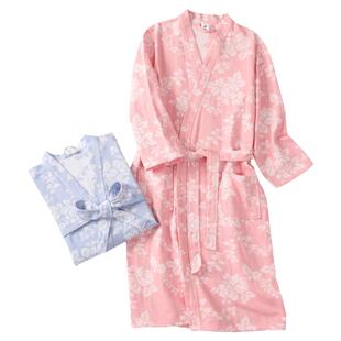 纯棉纱布浴袍女中长款吸水速干全棉浴衣成人可穿式浴巾睡袍男睡衣