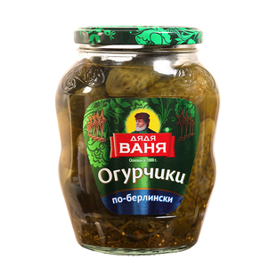 俄罗斯原装进口瓦尼亚老爹酸黄瓜腌制青瓜罐头青辣椒西餐下饭菜