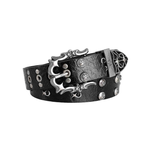 SUNSWAY朋克风暗黑铆钉erd风格皮带男女同款金属扣小众潮流腰带