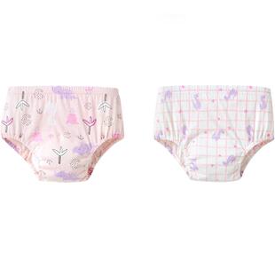 巴拉巴拉宝宝如厕训练裤棉男女童三角短裤婴儿内裤戒尿不湿两条装