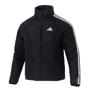 Adidas阿迪达斯薄款羽绒服男款2025夏季新款保暖宽松黑色羽绒外套