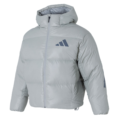 阿迪达斯保暖连帽短款男羽绒服
