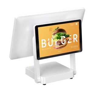 日进斗金收银机一体机 餐饮收银系统 饭店/奶茶店触摸屏双屏点餐机 点单机 收款机点菜机 移动收银机餐饮系统