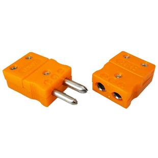 K型热电偶插头公母扁黄对接头圆柱陶瓷高温插头大小面板插座SMPW