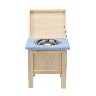 实木老人坐便器移动马桶卧室搪瓷痰盂加大老年人床边移动马桶加高