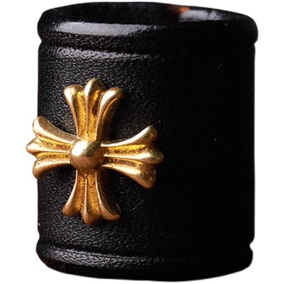 复古牛皮领巾扣克罗星围巾扣嘻哈