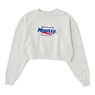 MOUSSY 春季新品休闲风短款LOGO刺绣套头卫衣女010ISQ90-3391