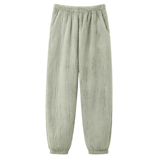 芬腾可安珊瑚绒睡裤男士男款冬季加绒加厚法兰绒帅家居裤子秋冬天