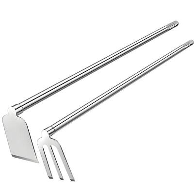 不锈钢锄头加长手柄家用种菜神器