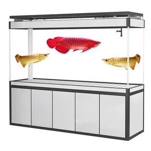 江彩鱼缸家用客厅小型屏风下过滤水族箱底滤超白大型龙鱼缸定制