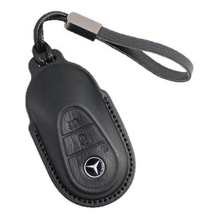 适用奔驰车钥匙套GLE350迈巴赫GLS450S600GLCGLE350E级C260真皮壳